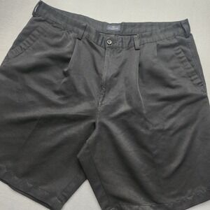 Dockers Golf Men's Shorts W40 Black Herringbone Flat Front Chino Dress Casual